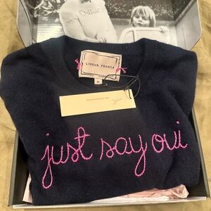 Lingua Franca Navy Cashmere Sweater - NWT